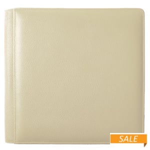 ST. TROPEZ BONE fine-grain leather #105F album with back/front pages by Raika&reg;