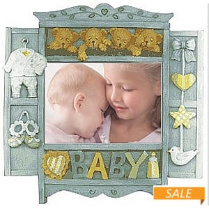 Adorable blue 'baby's closet' for a special photo