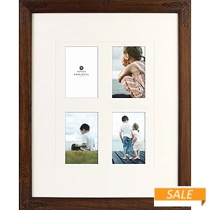 NADINE light-walnut carved frame for 4 photos by Burnes®